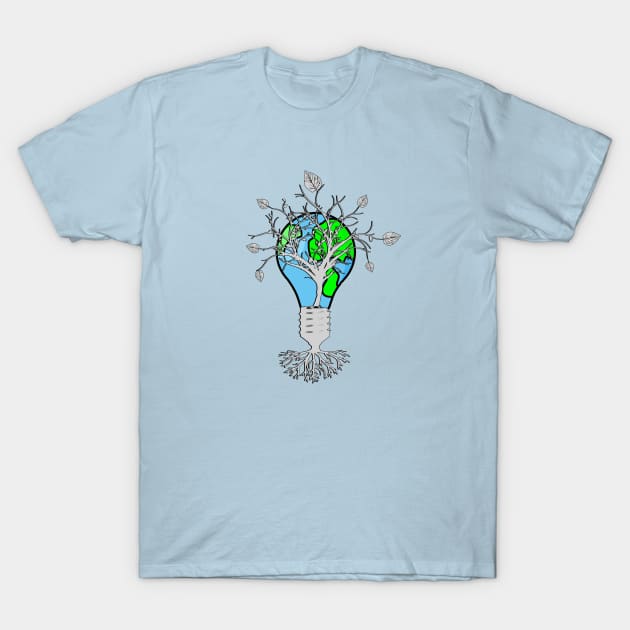 Lights OFF Life ON T-Shirt by LimeTimeDesign